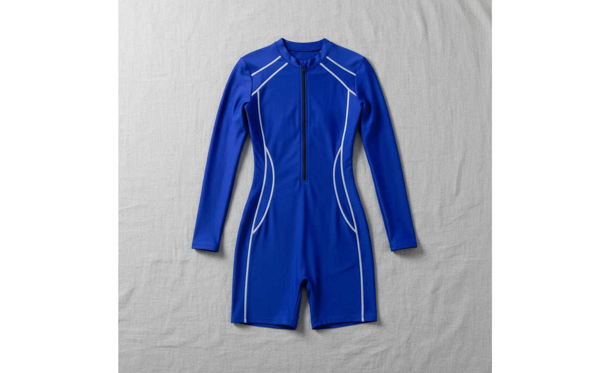 Quick Dry Long Sleeve Boyleg Swimsuit Sun Protection Long Sleeve Rash Guard Four-Way Stretch Full Coverage Bathing Suit Skin-Friendly Material for Surfers, Surfing, Diving, Water Sports, Swimming Pool