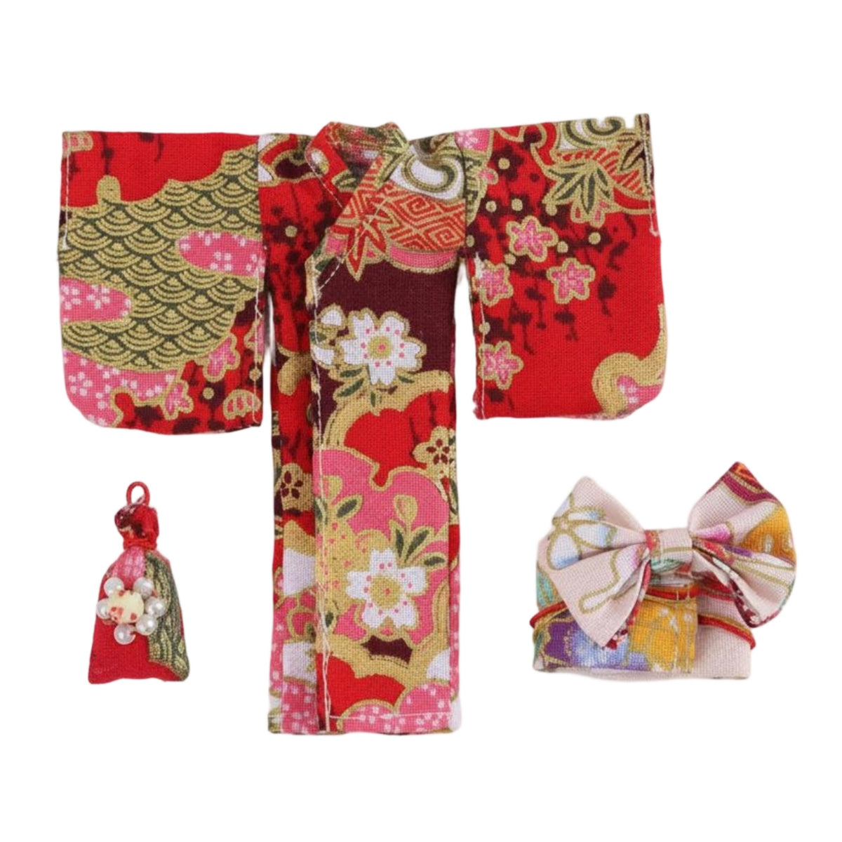 Doll Kimono Outfit Woven Material Japanese Doll Kimono Toy Clothing