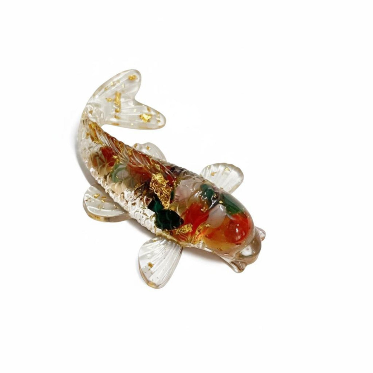 Crystal Koi Aquatic Creature Ornament Wealth Attracting Crushed Stone Aquatic