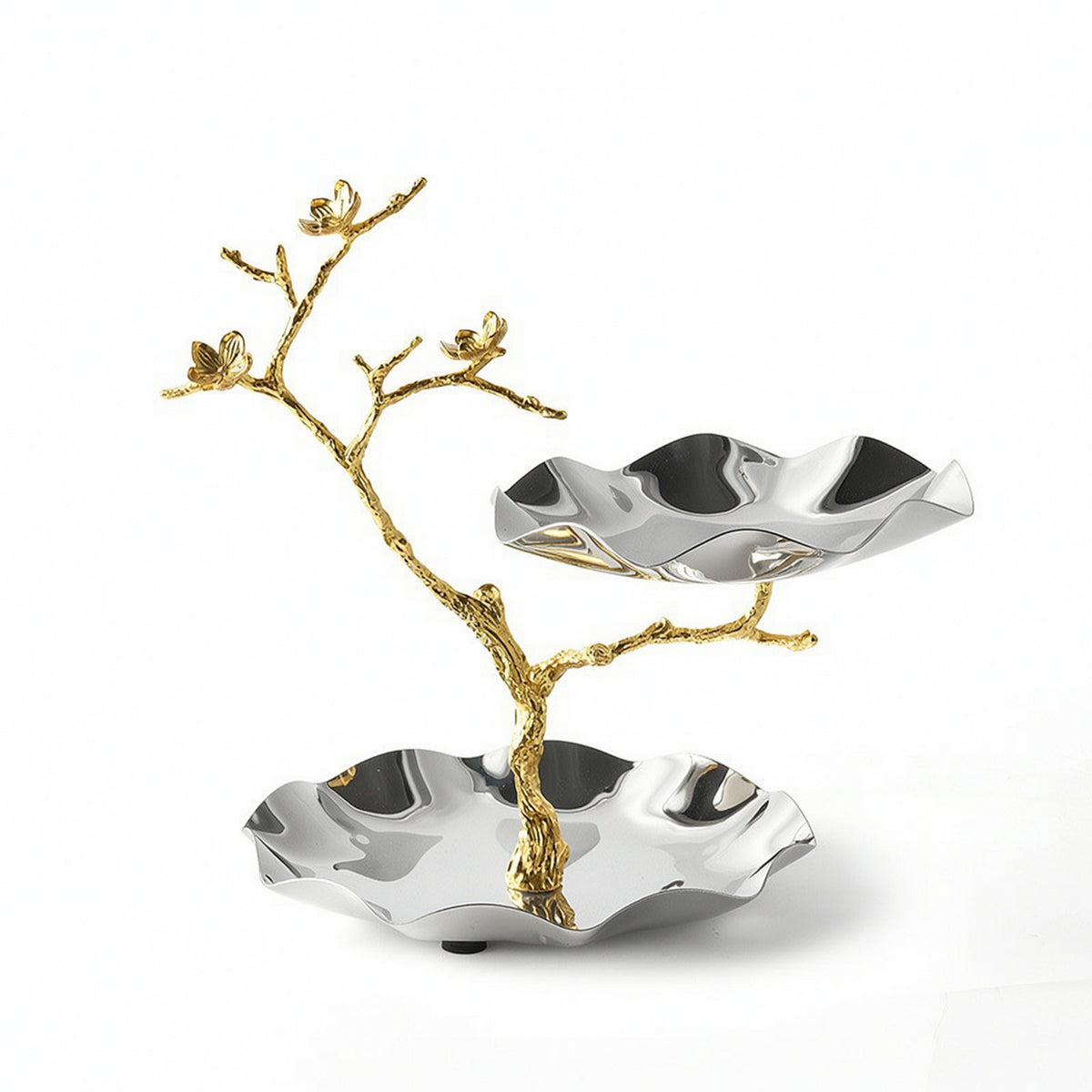 Serving Stand with Bowls Decorative Tray Silver-Colored for Hosts
