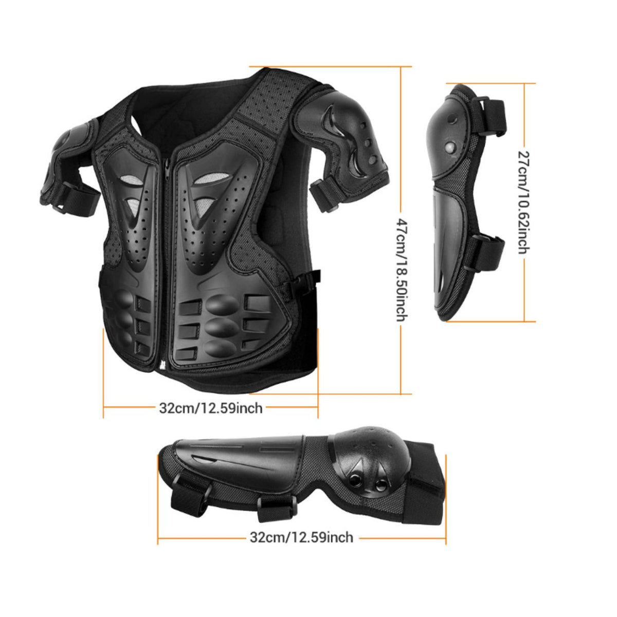 5 Pieces Kids Motorcycle Protective Gear Suit Shock Absorbing for Skiing