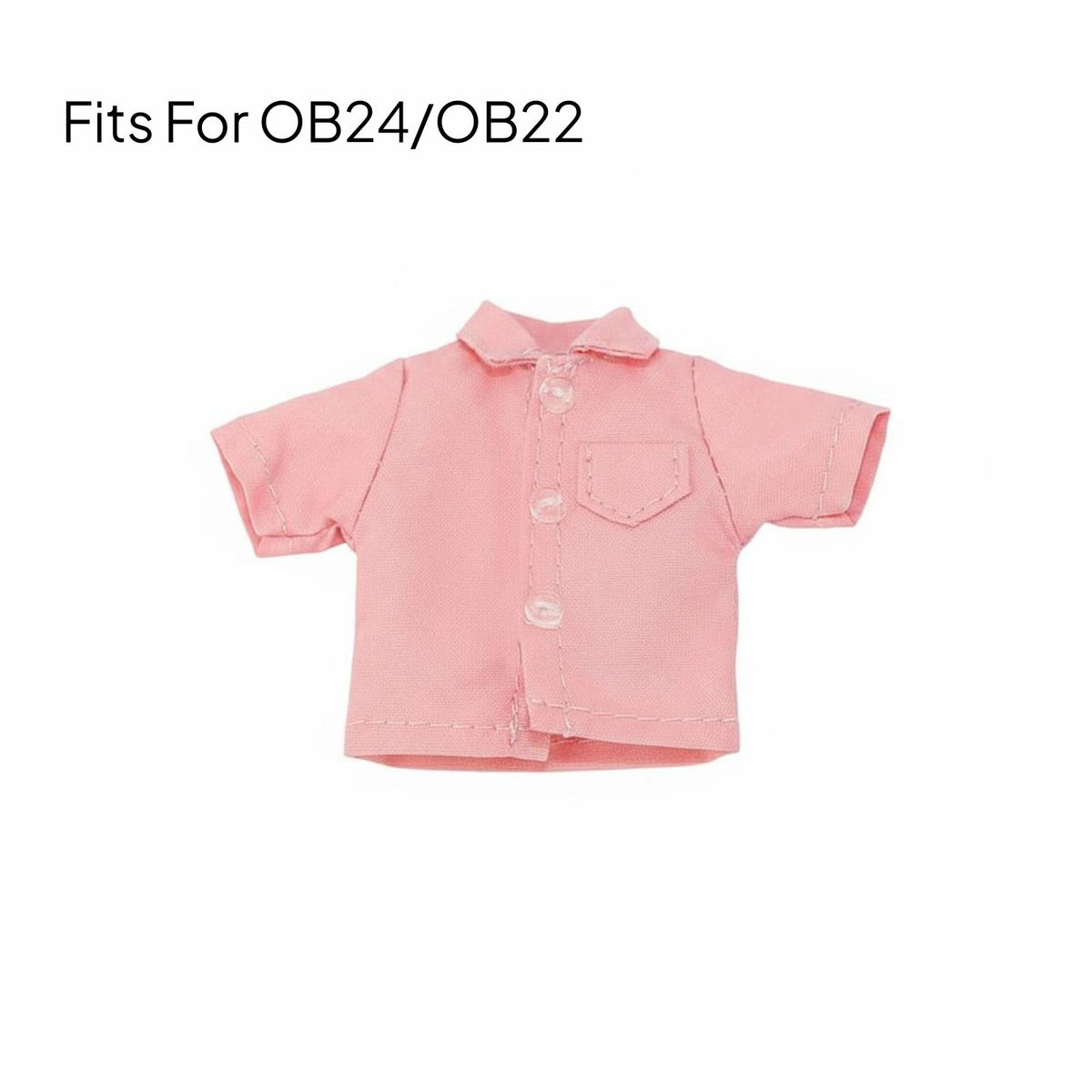 Doll Short Sleeve Shirt Casual Design Collared Doll Top Versatile for Hobbyists