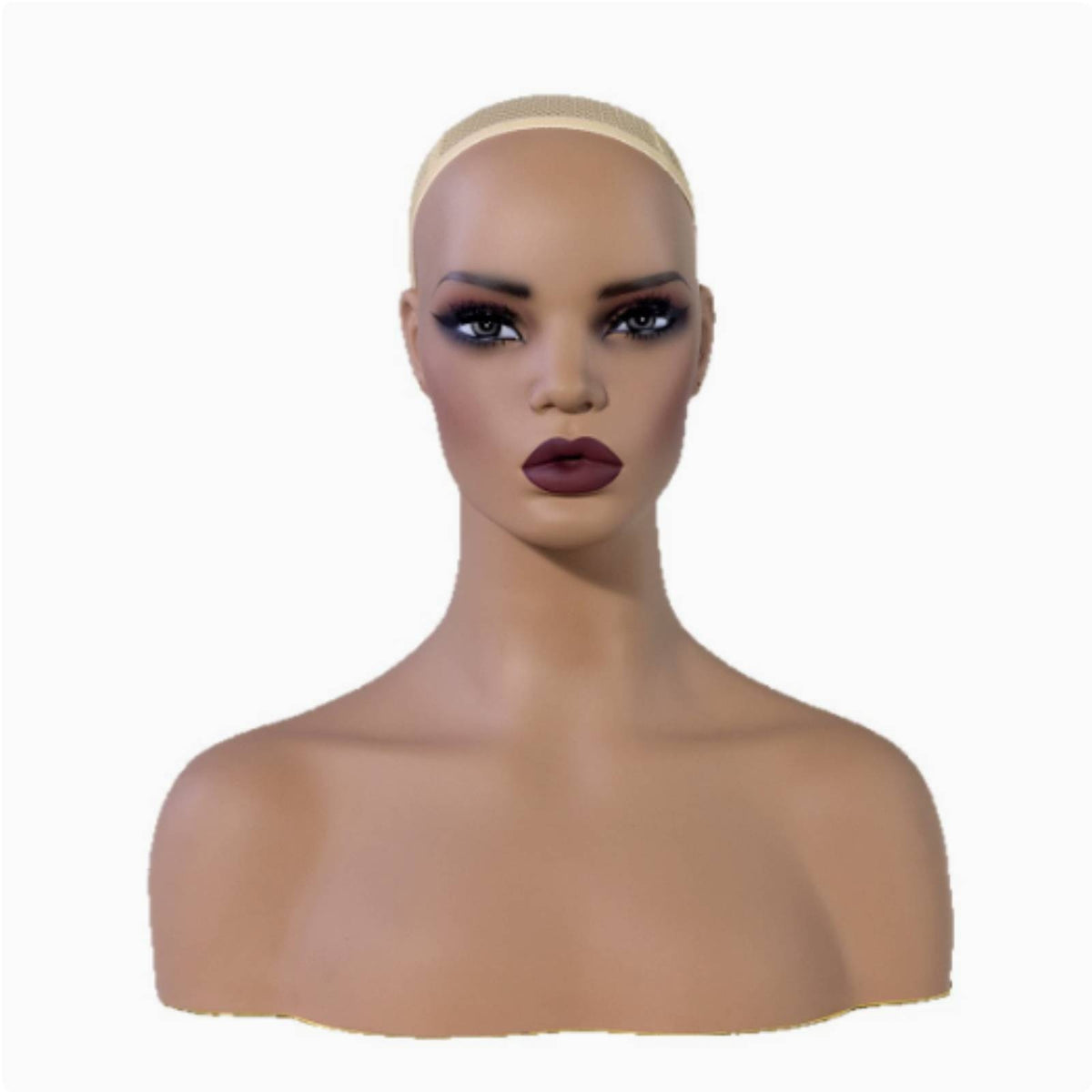 Head and Shoulders Mannequin Realistic Female Torso Form Skin-Tone