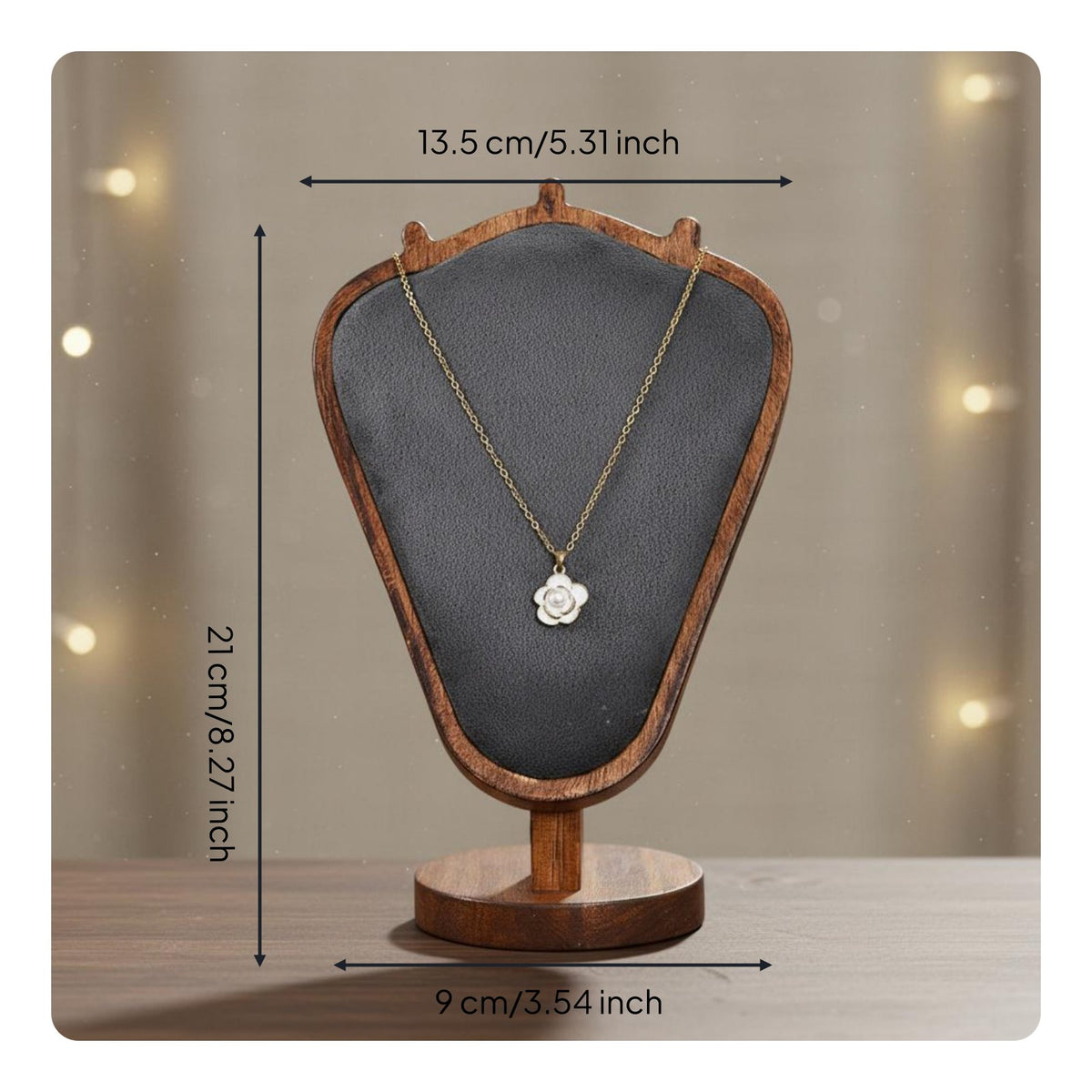 Wooden Necklace Stand Elegant Design Necklace Display Easel Fine Workmanship