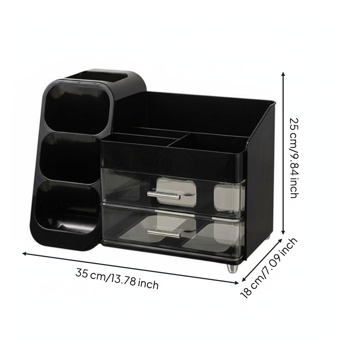 Makeup Organizer Box with Drawers Large Capacity Makeup Brush and Lipstick Organizer Cosmetic Storage Case for Women