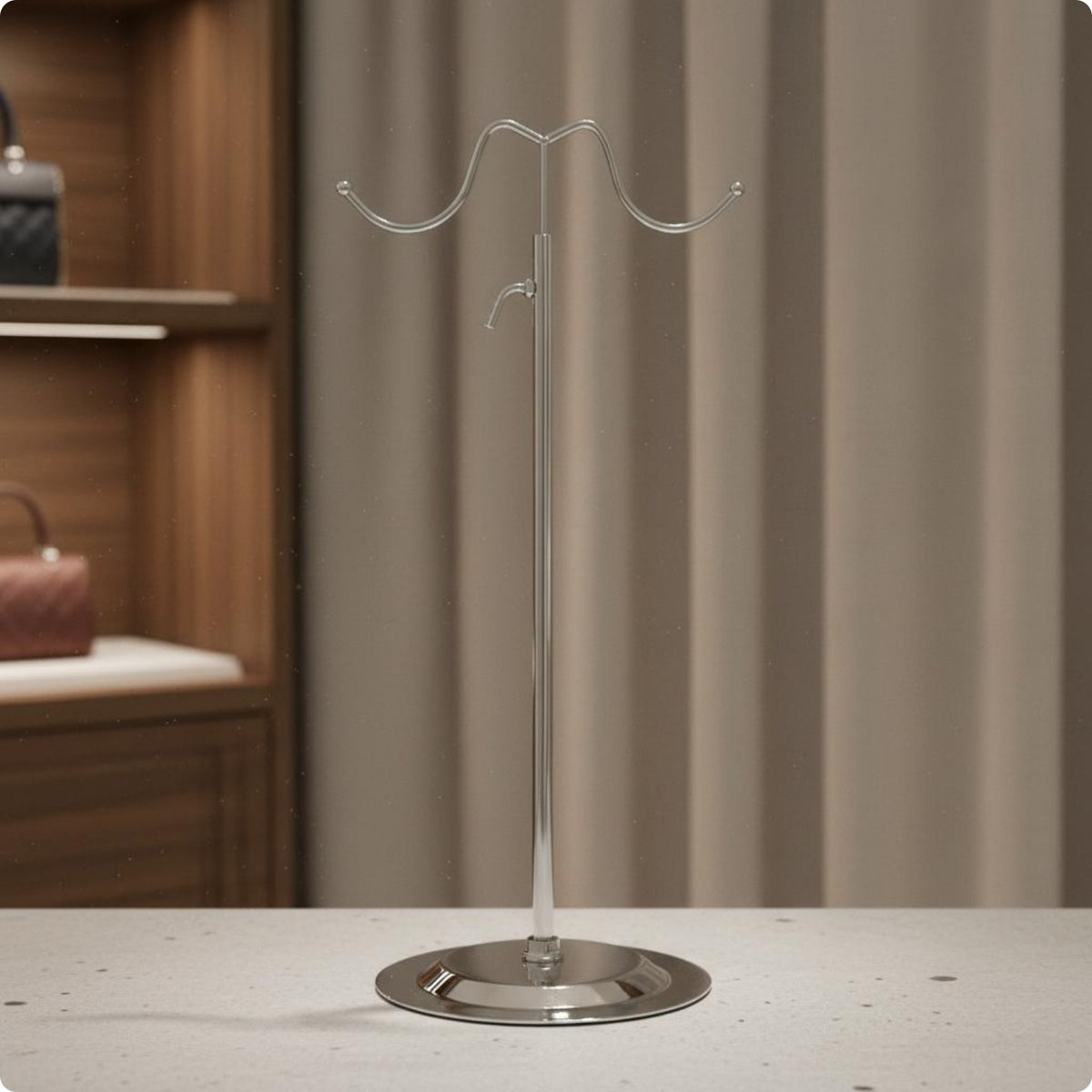 Handbag Display Stand Minimalistic Metal Handbag Stand Compact Bag Holder Rack