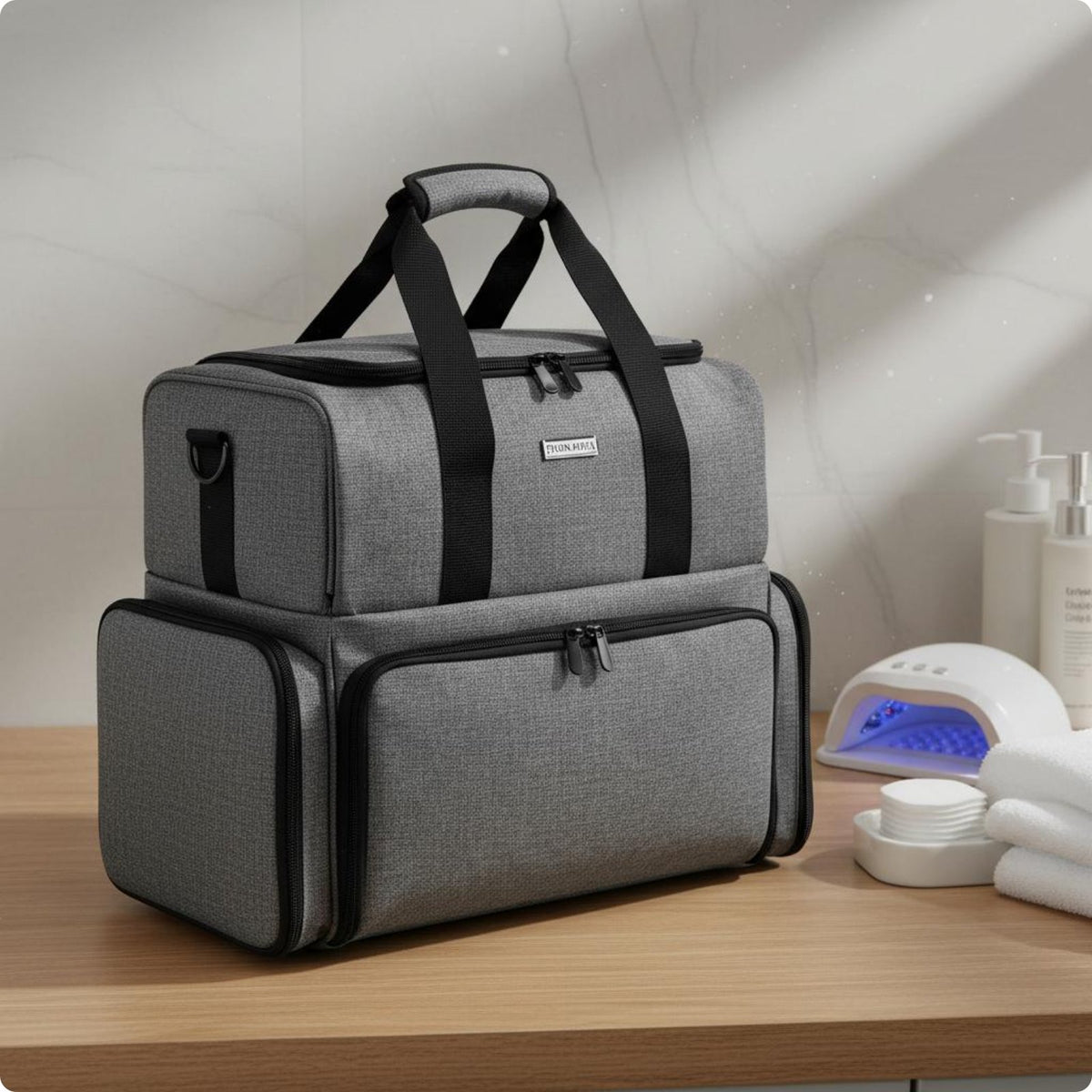 Manicure Storage Case Soft Padded Interior Nail Polish Organizer Bag for Salon