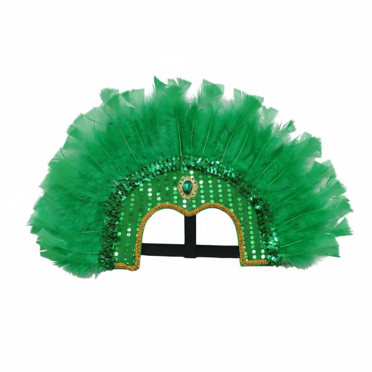 Feather Headdress Feathered Design Feather Headpiece Carnival Headpiece Paillette Ed and Gem Ed Performance Girl Headdress