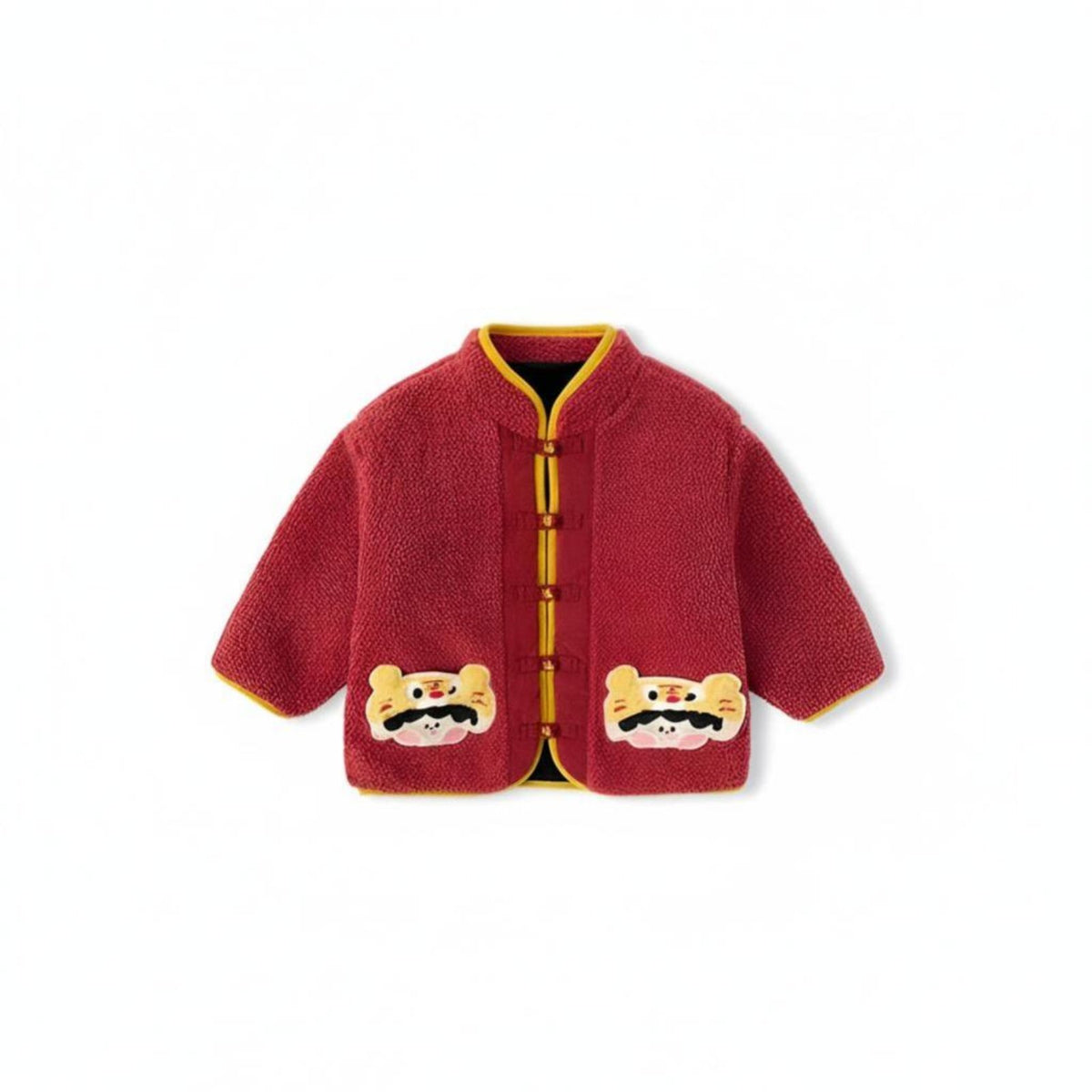 Children's Jacket, Cartoon Pattern, Winter Thick Coat, Chinese Style, Unisex, New Year Outfit, Infant Tang Suit, Festive Wear