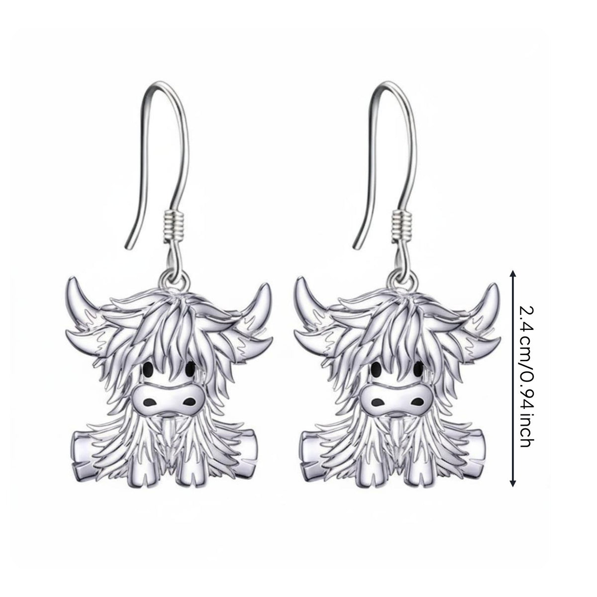 Cute Animal Charm Earrings Creative Design Shaggy Cattle Earrings Silvery Fashion Jewelry for Women, Party, Festival