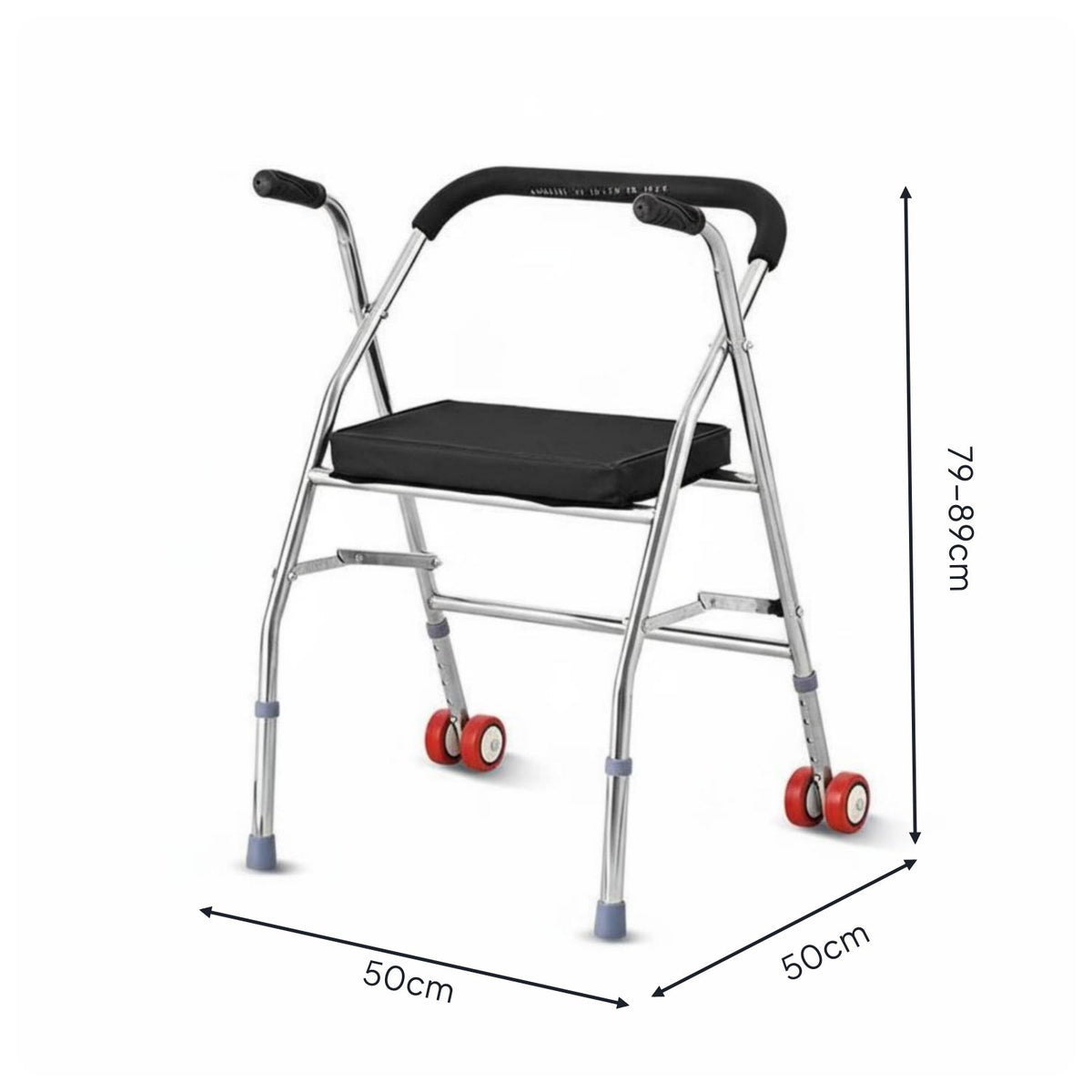 Rollator Mobility Aid Foldable Wheeled Mobility Aid Anti-Slip Handles