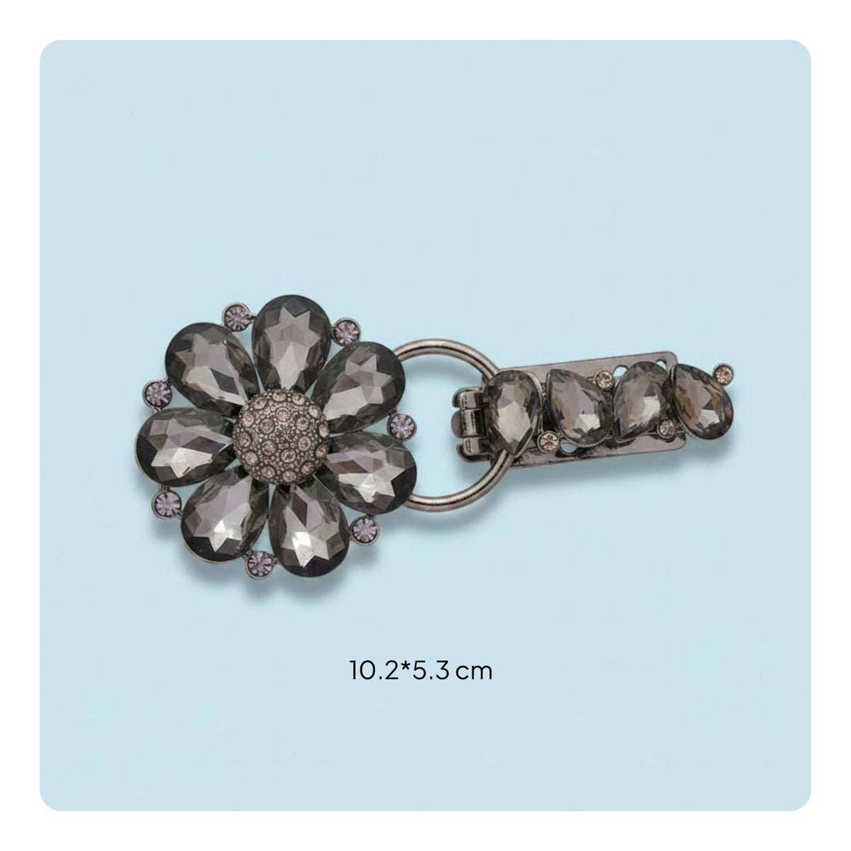 Rhinestone Flower Clasp Floral Design Crystal Flower Buckle Elegant