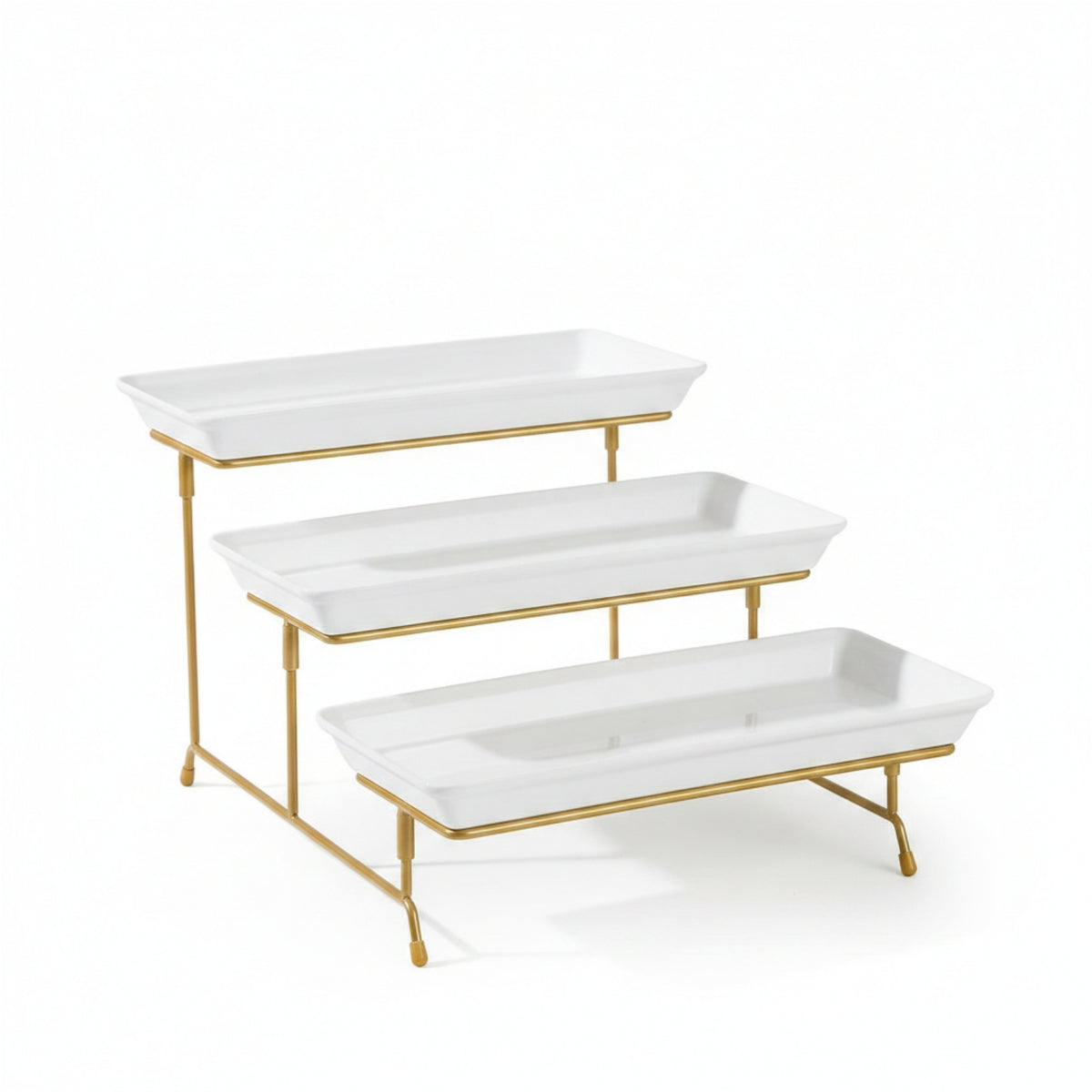 3-Tier Dessert Stand Melamine Trays Tableware Easy to Clean