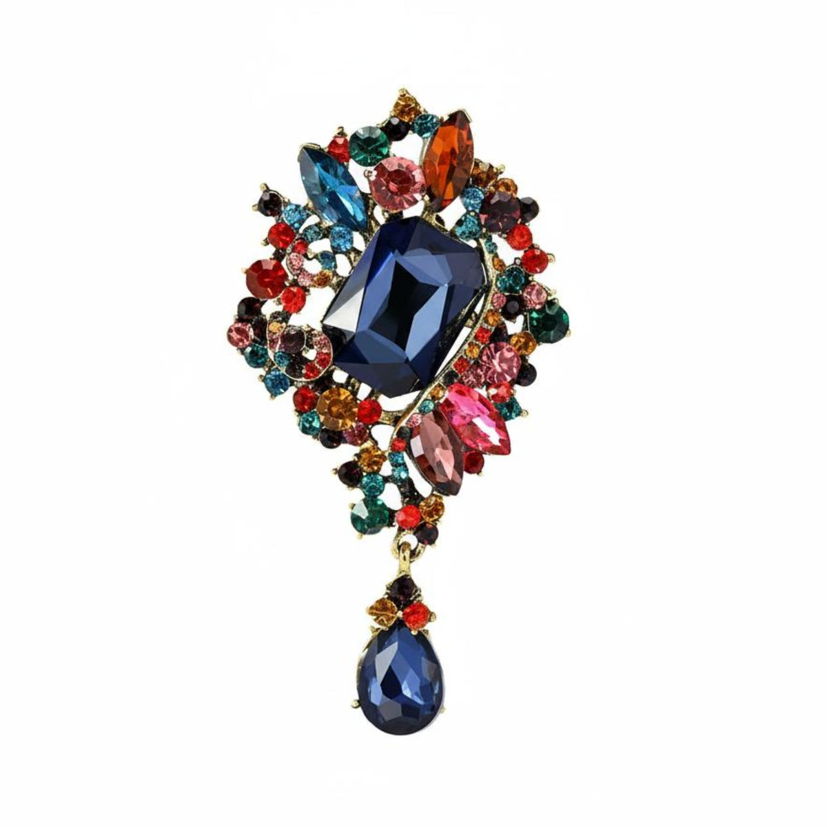 Rhinestone Brooch Alloy Crystal Brooch Pin Elegant Decorative Lapel Pin for Headscarf