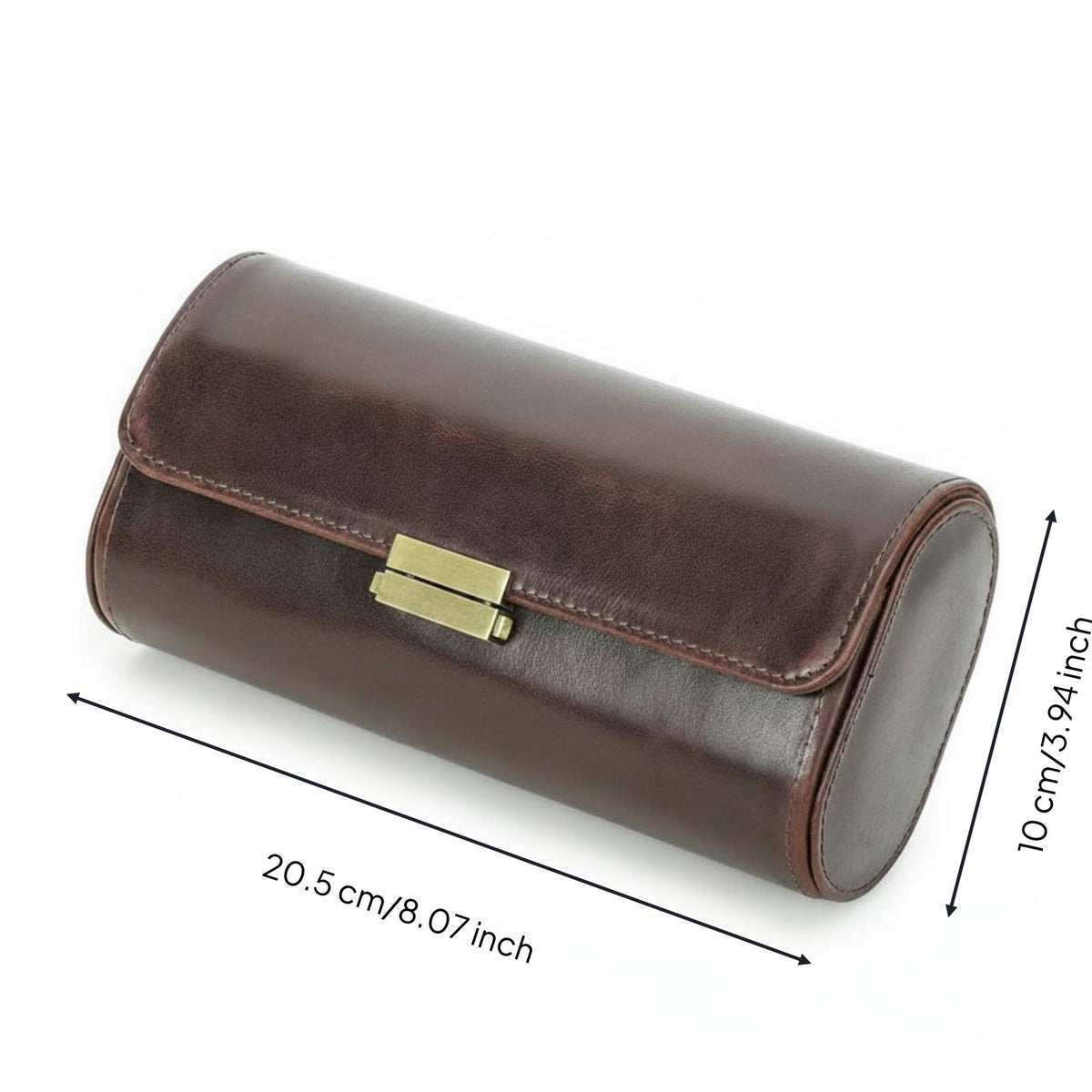 3 Compartment Watch Box Firm Clasp Leather Watch Holder Soft Plush