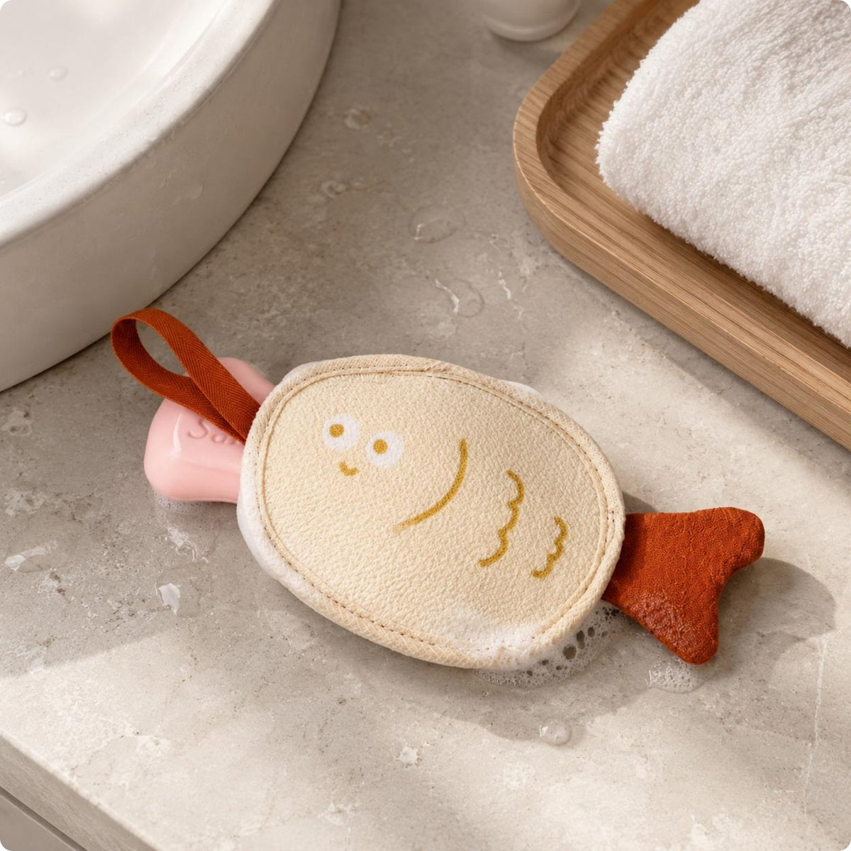 Foam Bath Net Double-Sided Marine-Animal-shapedShaped Scrubber Rich Lather