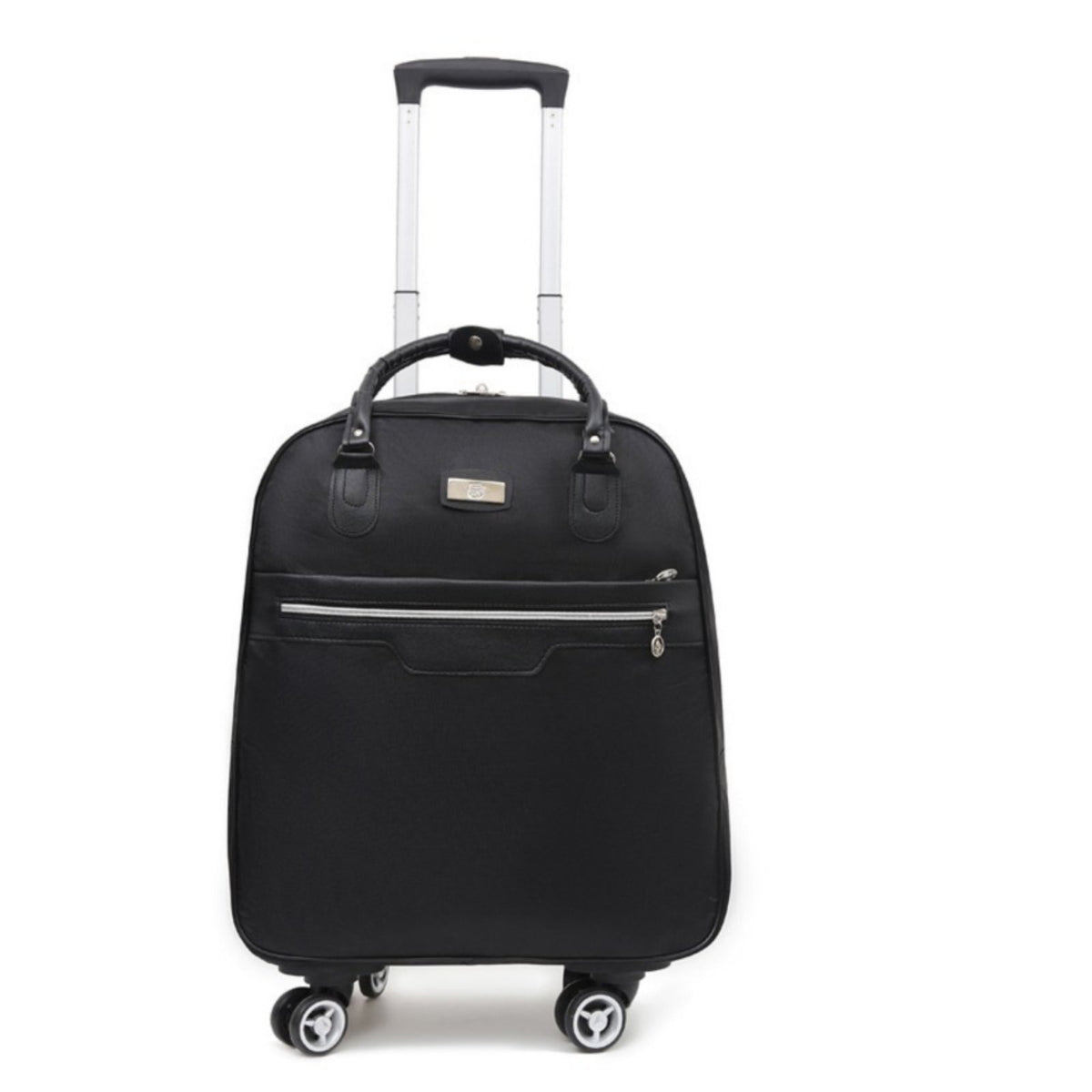 Telescopic Handle Wheel Trolley Bag Lightweight Oxford Cloth Rolling Luggage Wear Resistant for Students, Men, Short Trips, Airports