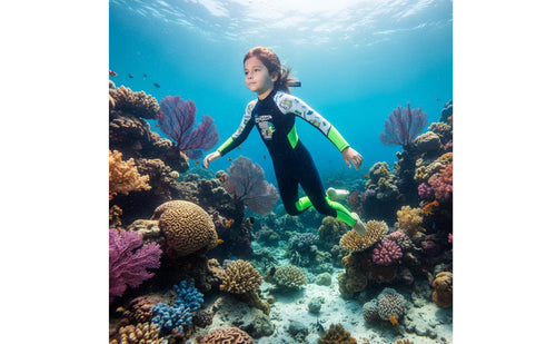 1.5mm Thermal Wetsuit Cold Protection Kids' Full-Piece Wetsuit Single Piece Neoprene Suit 4-Way Stretch for Surfing, Snorkeling