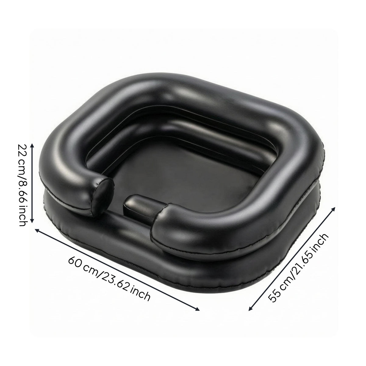 Inflatable Shampoo Basin Rectangular Bedside Shampoo Basin Comfortable Neck Support Portable Hair Washing Sink