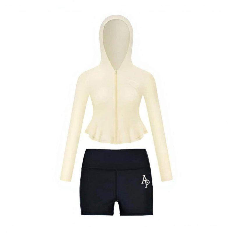 Women's Long Sleeve Rash Guard, Hooded, UPF50+ Sun Protection, Quick Dry, Swimming, Diving