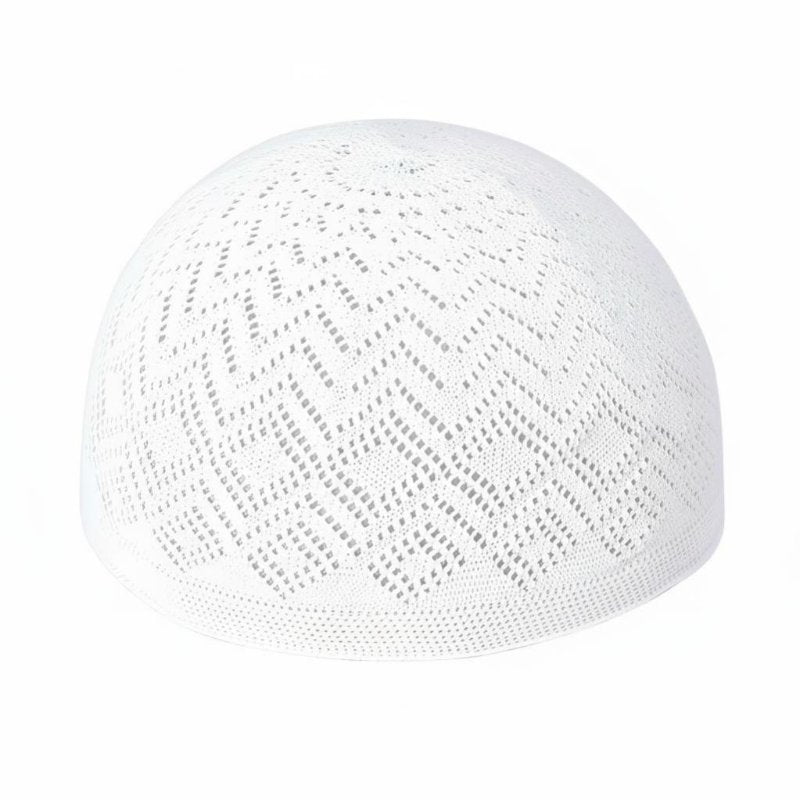 Men's Prayer Kufi, Lightweight Mesh Knit Cap, Islamic, Adjustable