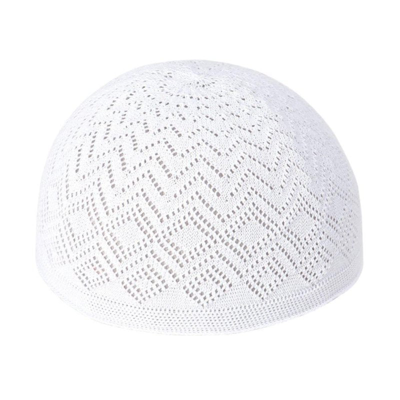 Breathable Thin Kufi Cap, Knitted Muslim Prayer Hat for Men, Mesh Design