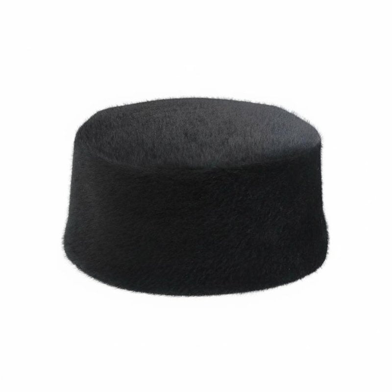 Men's Flat Top Prayer Cap, Rigid Muslim Hat, Warm Polyester, Autumn Winter, Relaxed Fit