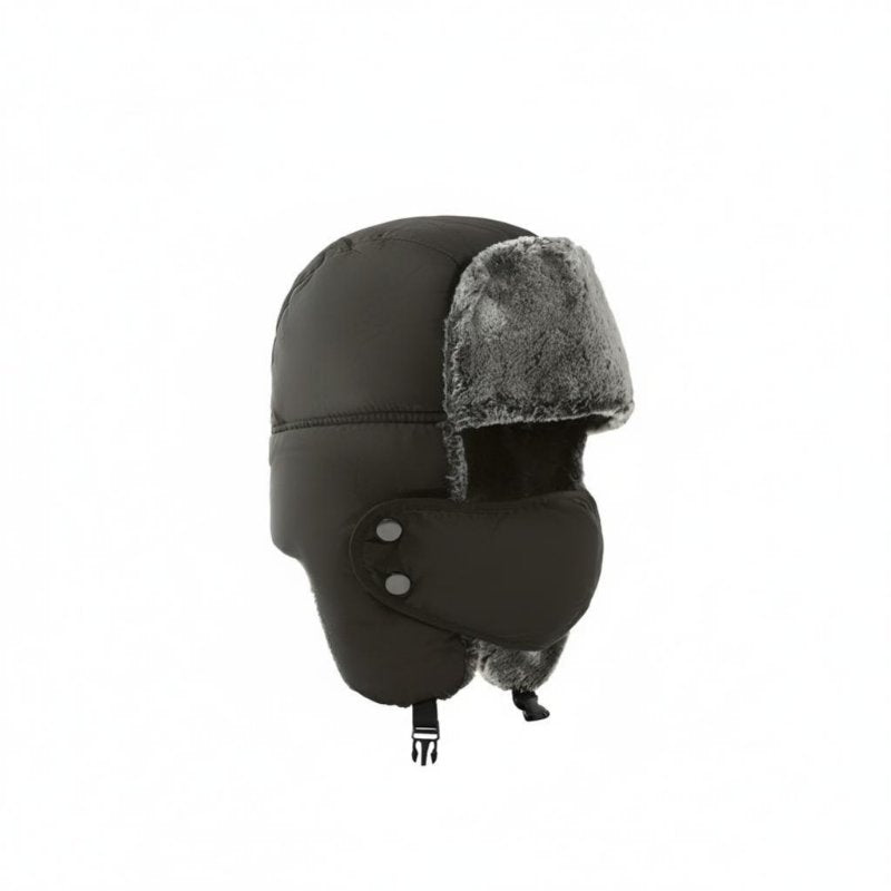 Ushanka Hat for Men, Thick Earflap Cap, Windproof Face Cover, Outdoor Winter Warmth