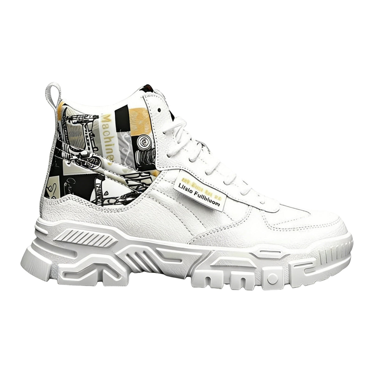 Autumn Winter Men's High Top Sneakers, Height Boost, Korean Style, Casual Shoes