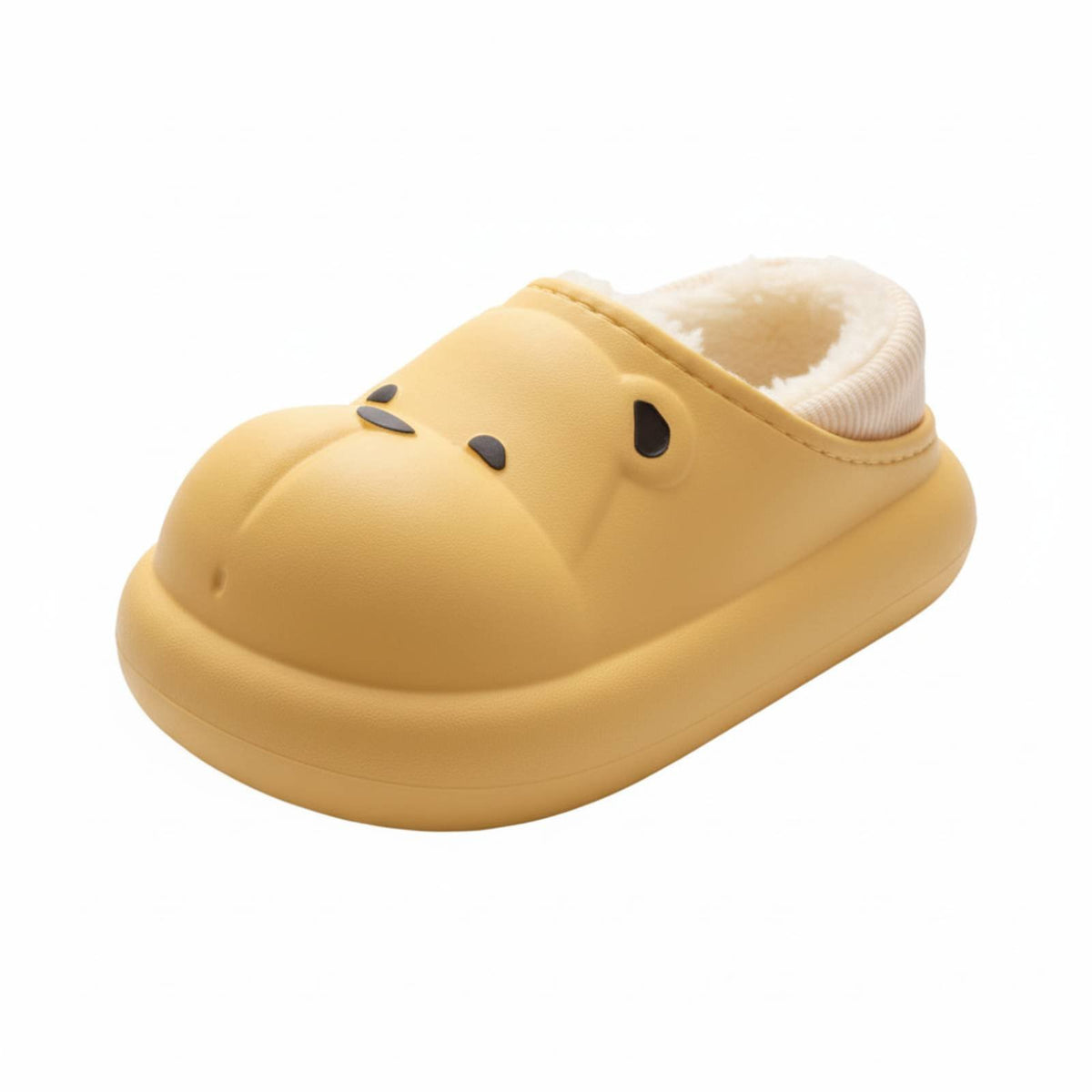 Non-Slip Waterproof Cotton House Shoes, Cartoon Teddy, Warm Plush, Winter, Parent-Child