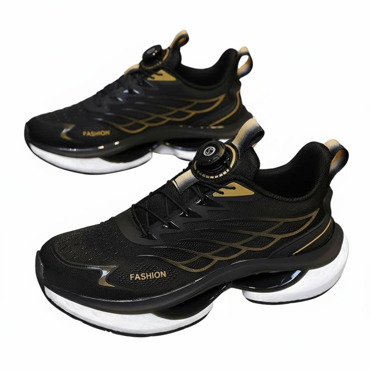 Men's stylish sports shoes with discreet height boost, thick sole, breathable mesh, everyday youth design.