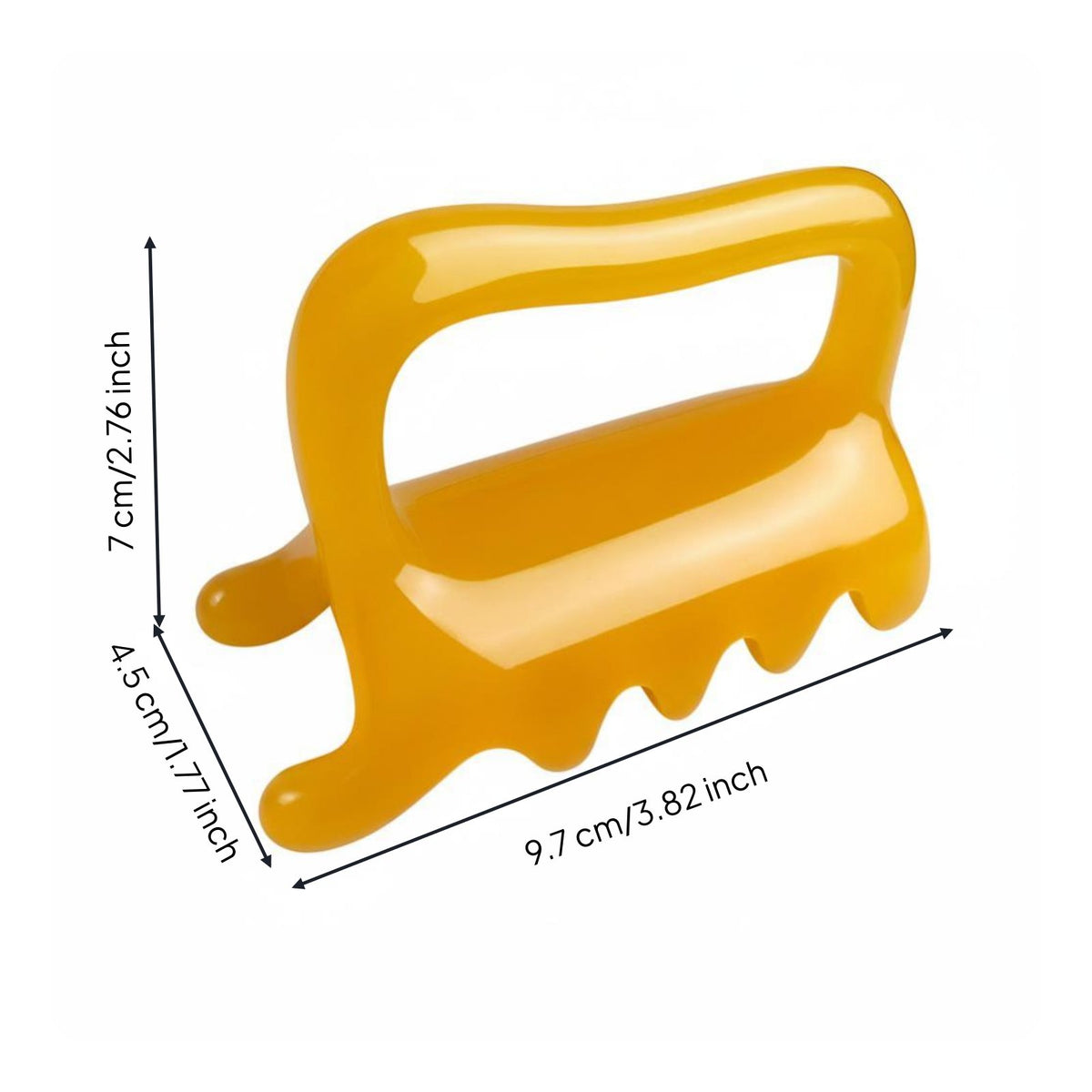 Acupoint scraper relieves neck tension.