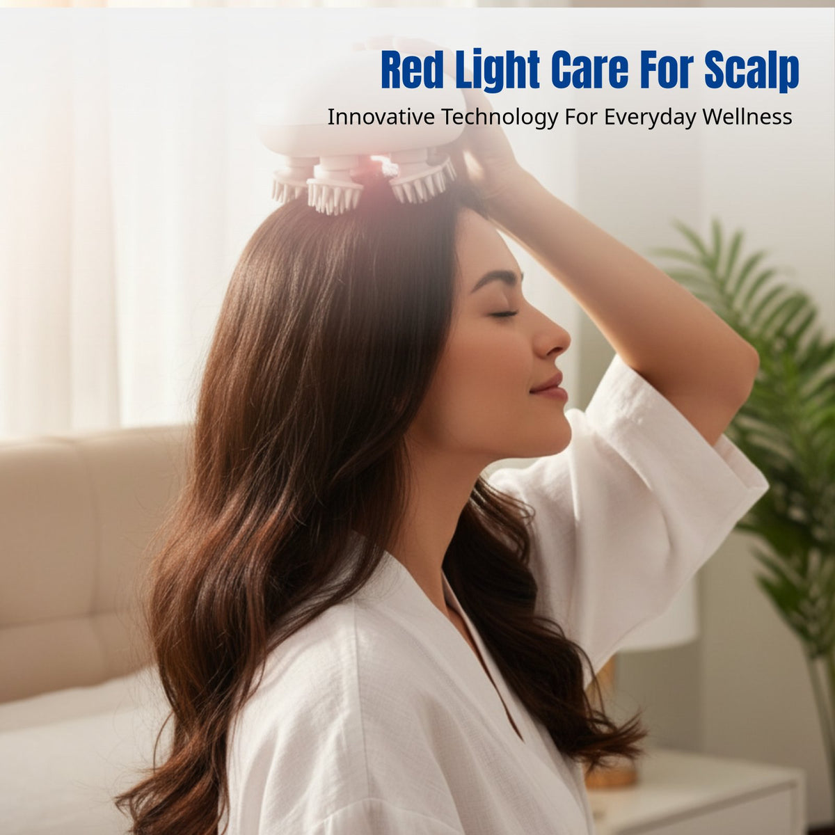 Waterproof Electric Scalp Massager, 8 Claws Kneading, Red Light Care