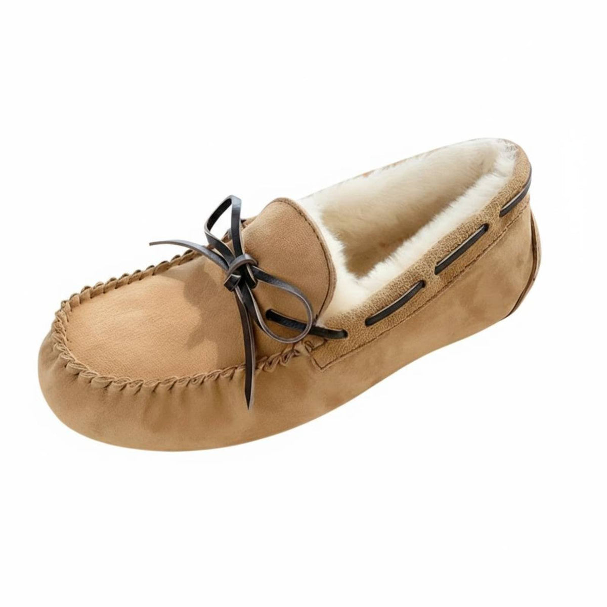 Shearling Leather Loafer Moccasins for Women, Slip-On, Autumn Winter, Warm Plush, New Arrival