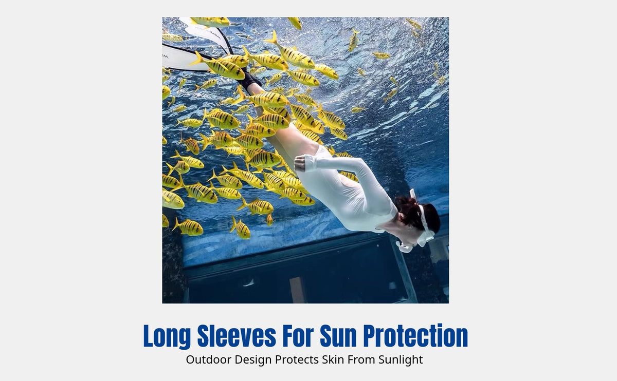 Women's One-Piece Swimsuit, Alabaster, Long Sleeve, Backless, Sun Protection, Quick Dry, For Surfing, Diving