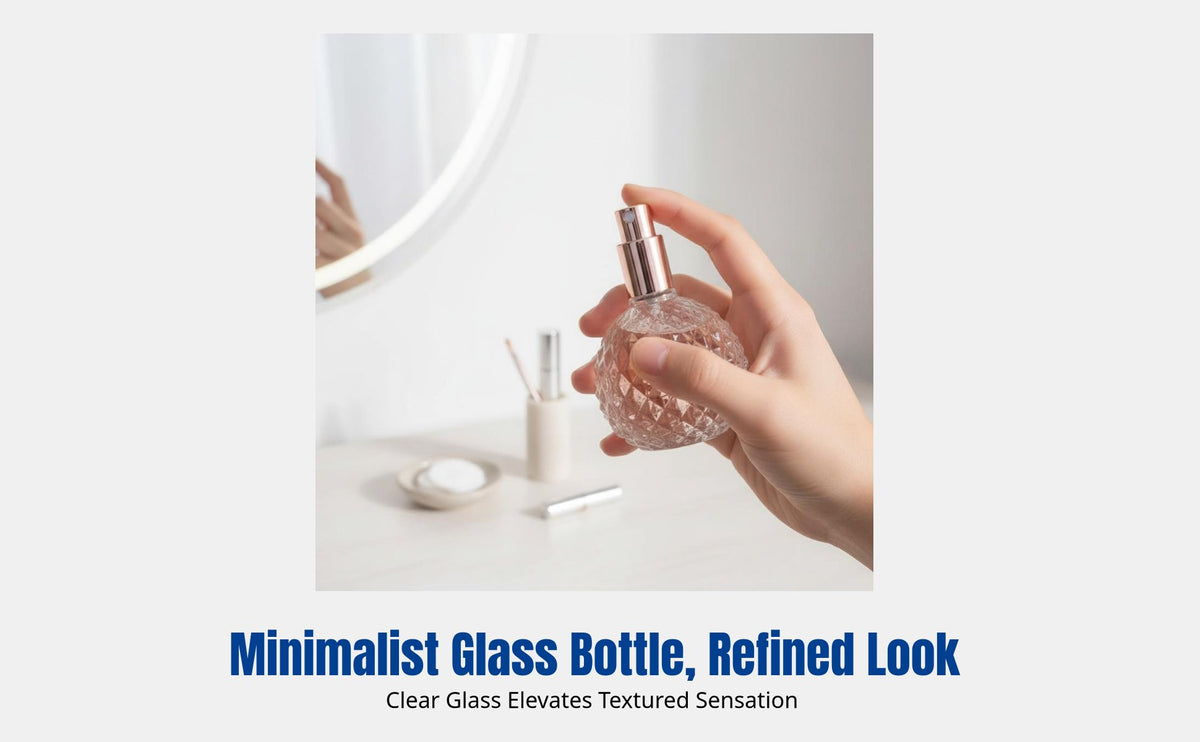 Transparent Glass Spray Bottle Refillable Perfume Atomizer Large Capacity Cosmetic Container Travel Empty Bottle