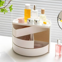 Rotating Makeup Organizer Multi-Compartment Cosmetic Storage Box Large Capacity