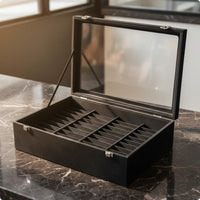 40 Slot Bangle Case Dust Protection Dustproof Bangle Storage Box Secure Latches Glass Lid Jewelry Tray for Retail Display