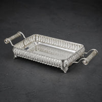 Metal Serving Tray Silver Rectangular Serving Tray Easy to Clean