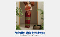 Dai Ethnic Women's Red Traditional Dress, Thai Style, Water Festival, Spa Reception, Studio Outfit