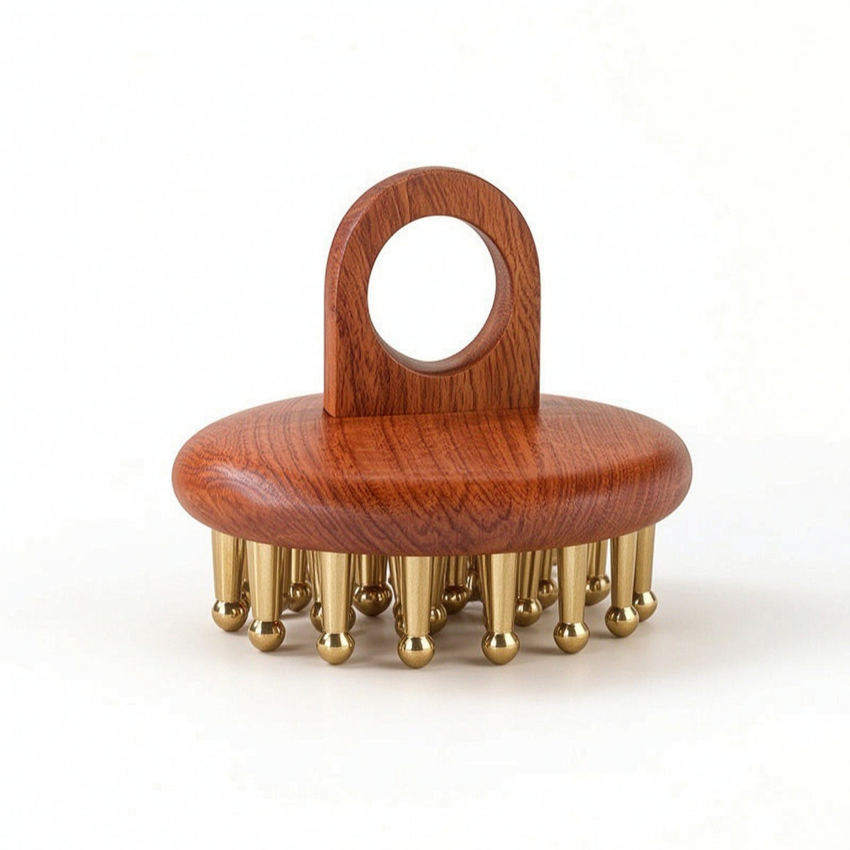 Massage Comb with Finger Loop Ergonomic Wooden Meridian Comb Long-Lasting