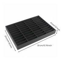 Velvet Lined Wooden Bracelet Display Tray Long-Lasting Multi-Compartment Jewelry Holder Tangle-Tangle-Resistant Organization for Craft Fair