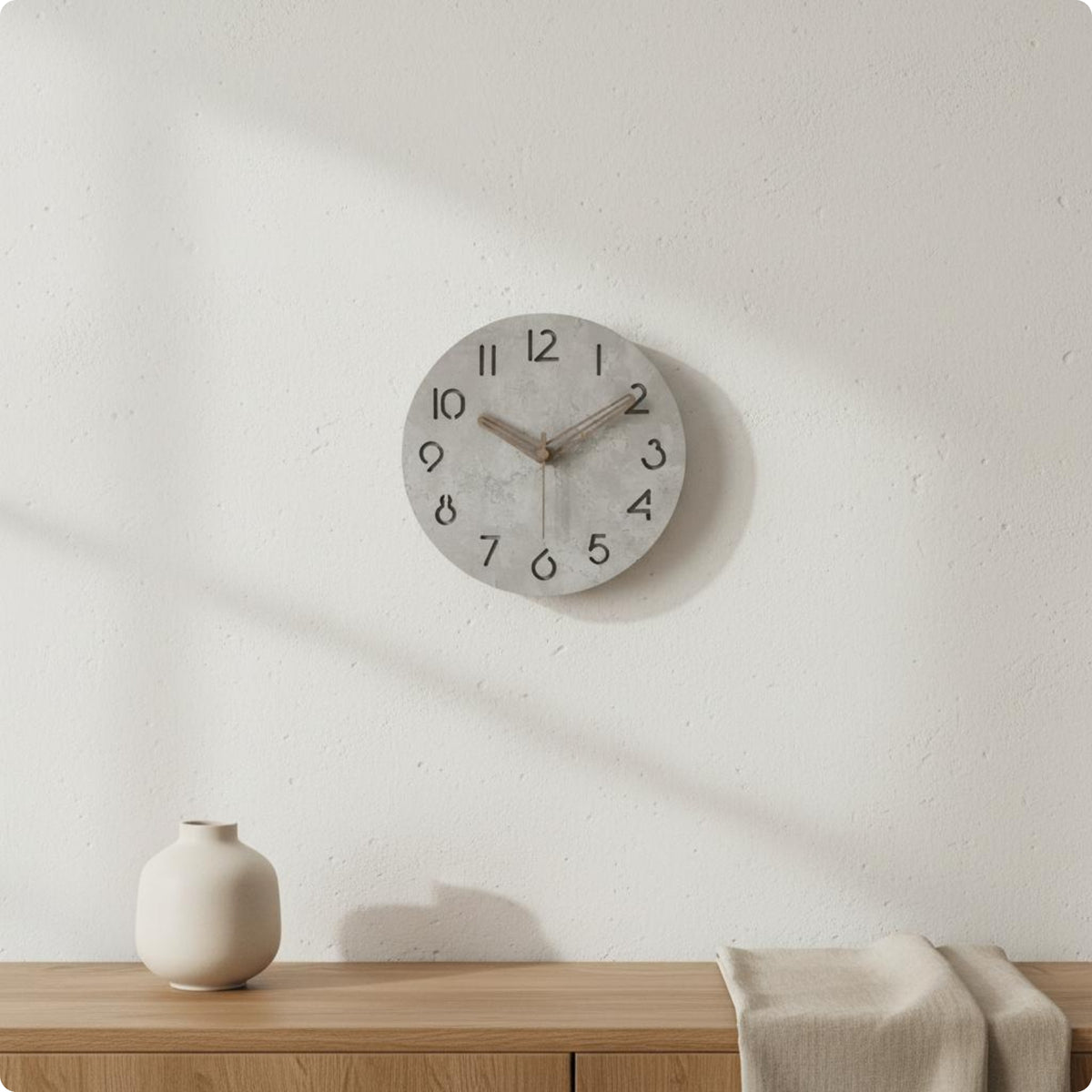 Silent Wall Clock Minimalist Rock-Like Appearance Texture Wall Clock Easy to Install Home Decor