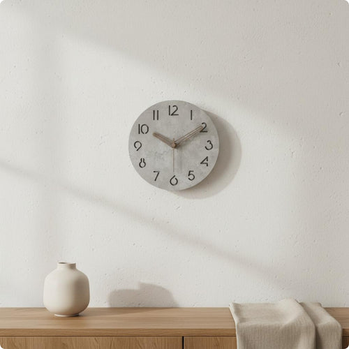 Silent Wall Clock Minimalist Rock-Like Appearance Texture Wall Clock Easy to Install Home Decor