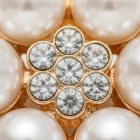 Pearl Rhinestone Flower Button Elegant Design Clothing Embellishment