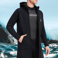3mm Diving Jacket Cold Protection Hooded Wetsuit Jacket Stretchable Suitable for Water Activities Sports Gear for Women, Swimming