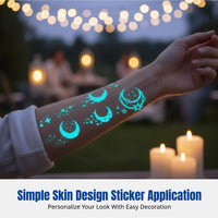 Night-Glow Butterfly Skin Decal Sticker, Cartoon Design, Face & Limb, Pale Navy