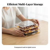 Rotatable Design Multi-Layer Bracelet Box Transparent View Rotating Jewelry Organizer Dust-Proof for Collectors, Desktop, Dressing Table