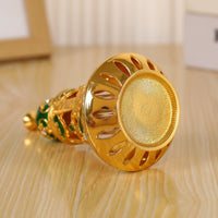 Ornate Perfume Bottle Openwork Bell-Shaped Glass Bottle Golden-Hued