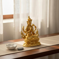 Gilt Buddha Figurine Palm Size Small Buddha Decoration Feng Shui Statue Perfect Gift Padmasambhava Statue Intricate Designs